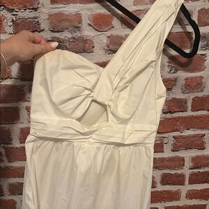 Lush Cream One-Shoulder Dress